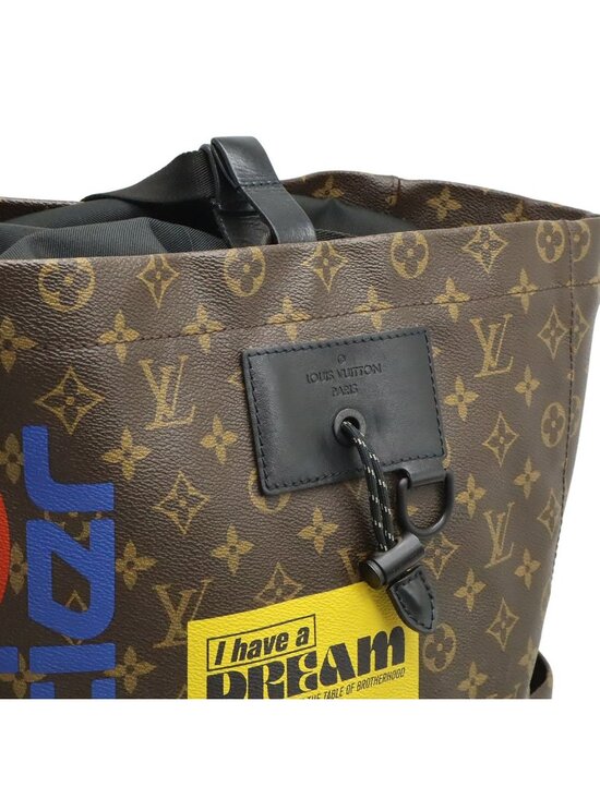 Louis Vuitton Monogram Logo Story Chalk Backpack Drawstring